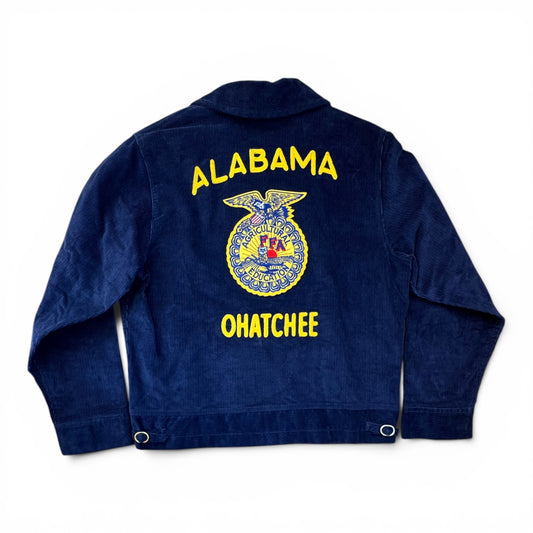 FFA Future Farmers of America Blue Corduroy Jacket Alabama Ohatchee Chapter