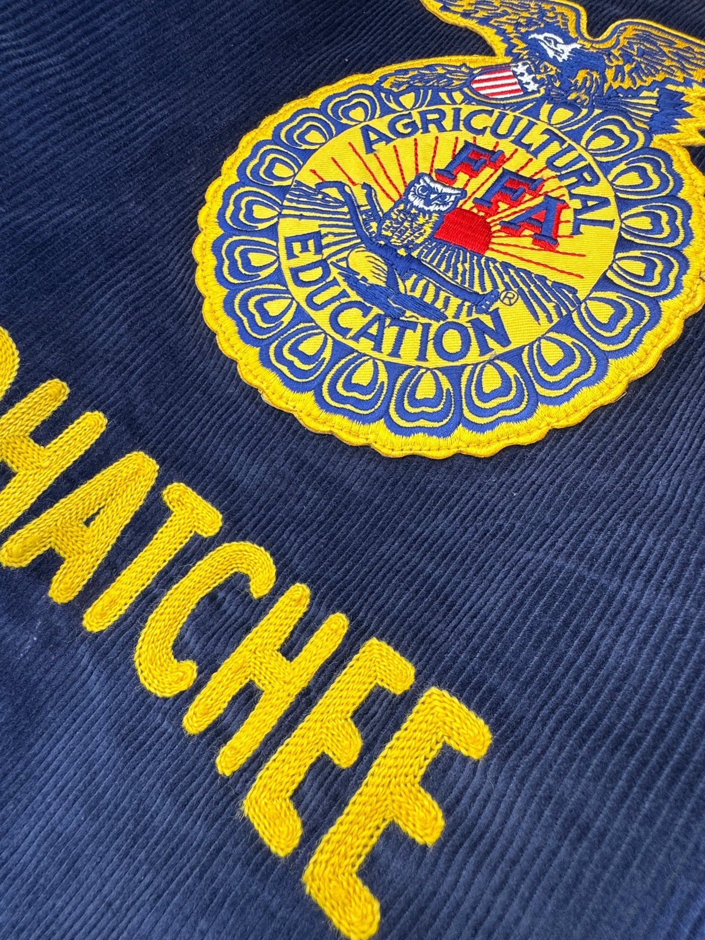 FFA Future Farmers of America Blue Corduroy Jacket Alabama Ohatchee Chapter