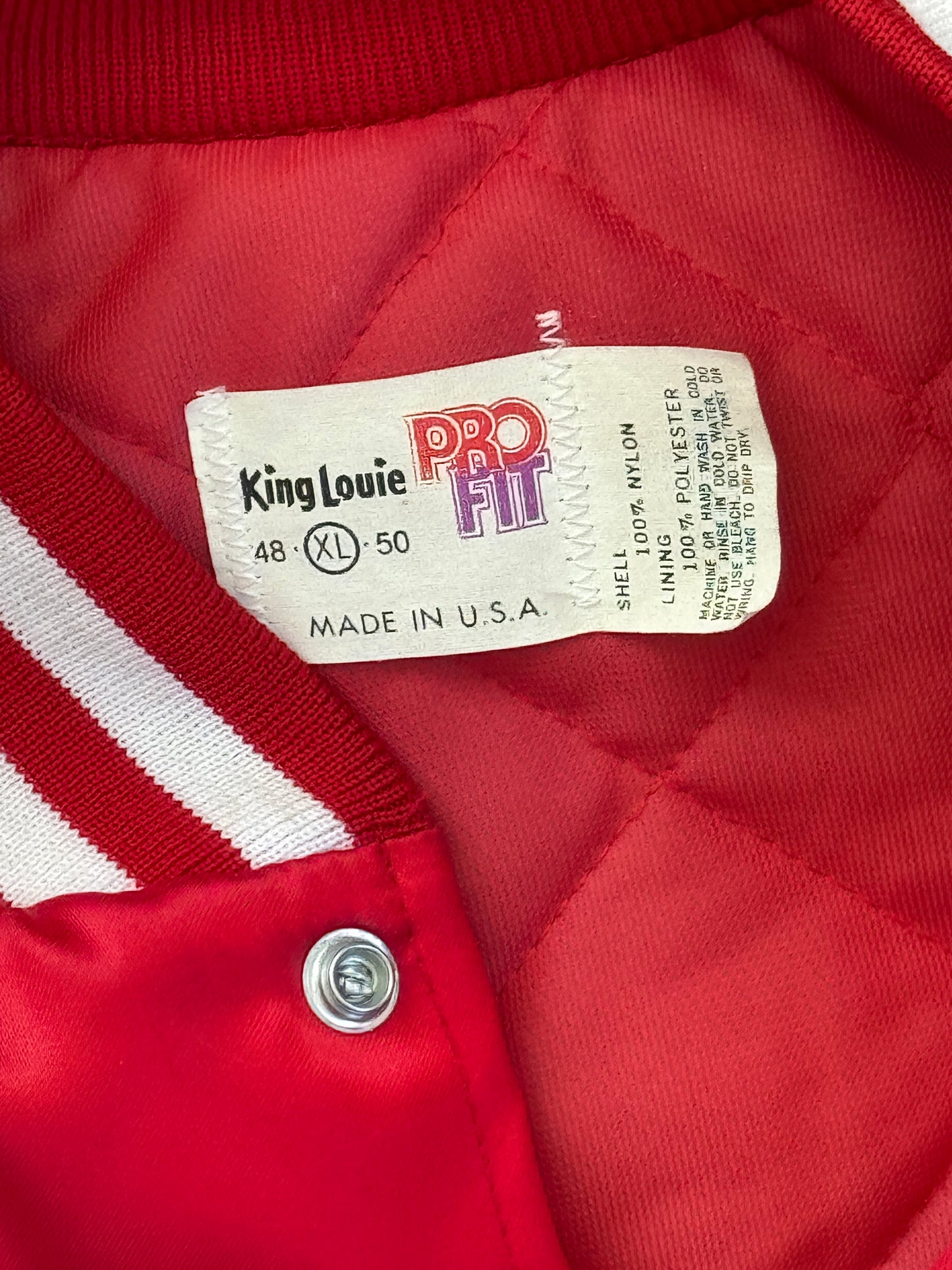 90s King Louie Milwaukee High School of the Arts Satin Bomber Jacket