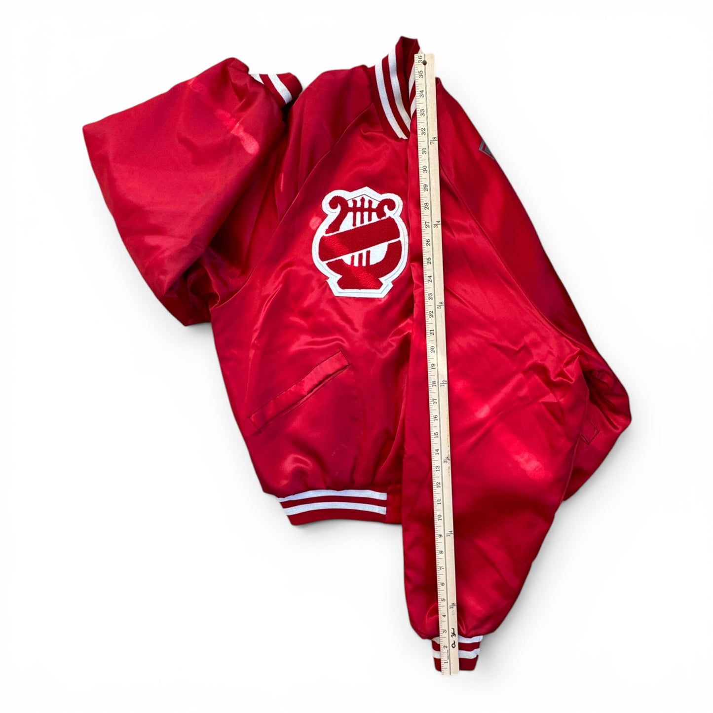 90s King Louie Milwaukee High School of the Arts Satin Bomber Jacket