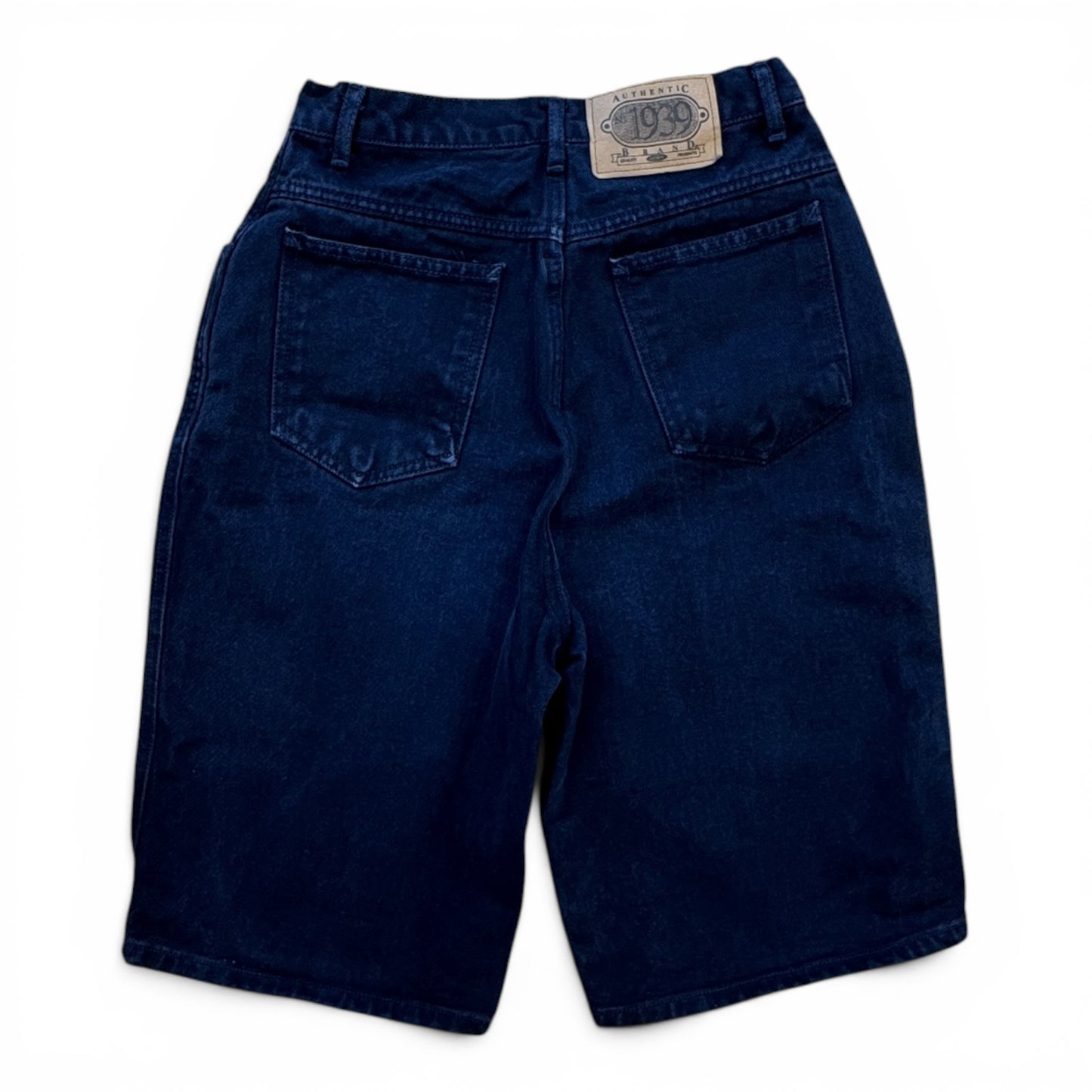 90s Authentic 1939 High-Waist Longline Denim Shorts Blue