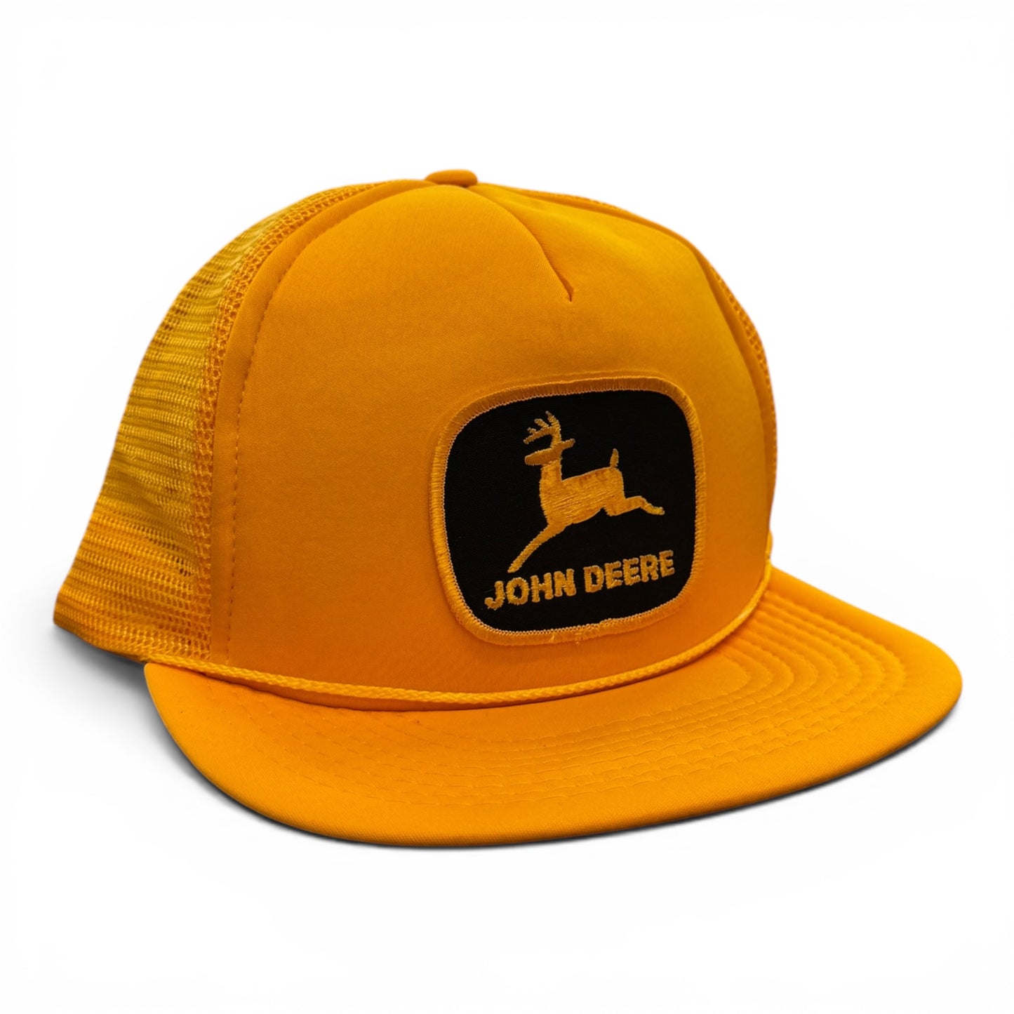 Deadstock 80s John Deere Yellow Trucker Snapback Hat