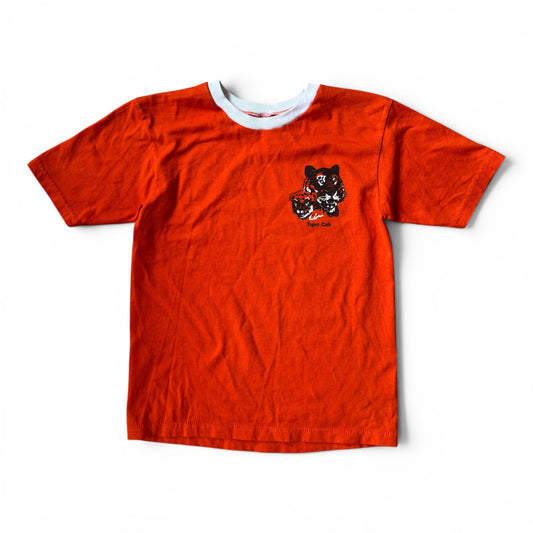 70s-80s Style Tiger Cub Graphic Ringer Tee