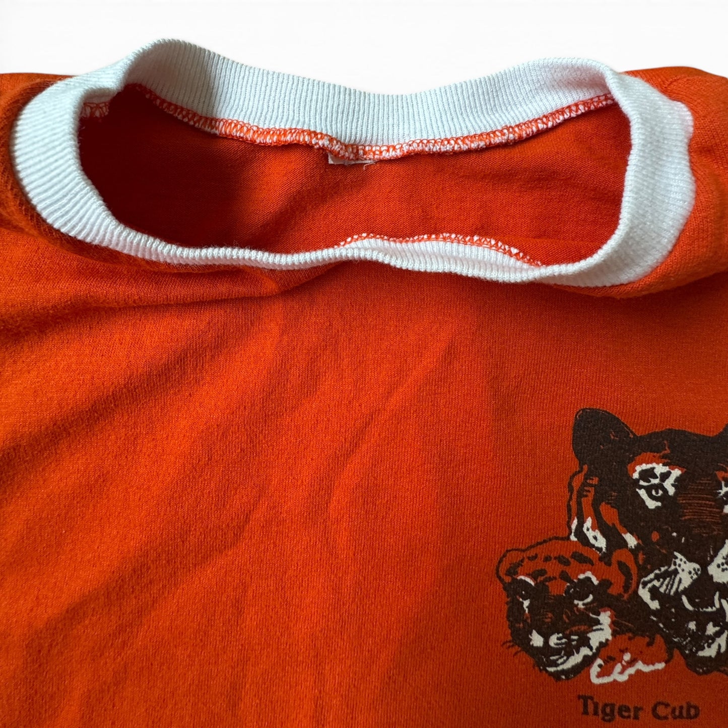 70s-80s Style Tiger Cub Graphic Ringer Tee