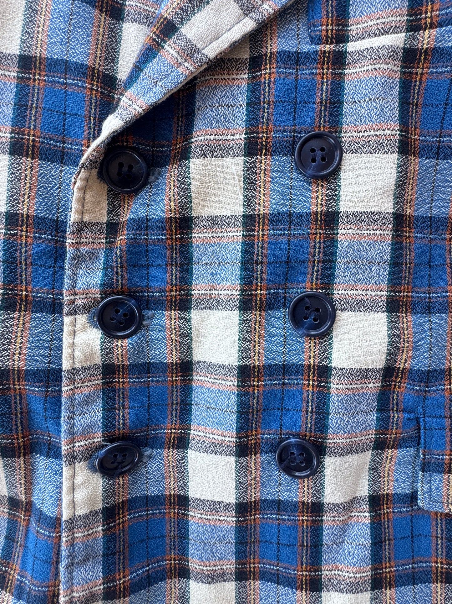 70s Dixie Lad Plaid Double Breasted Kids Blazer