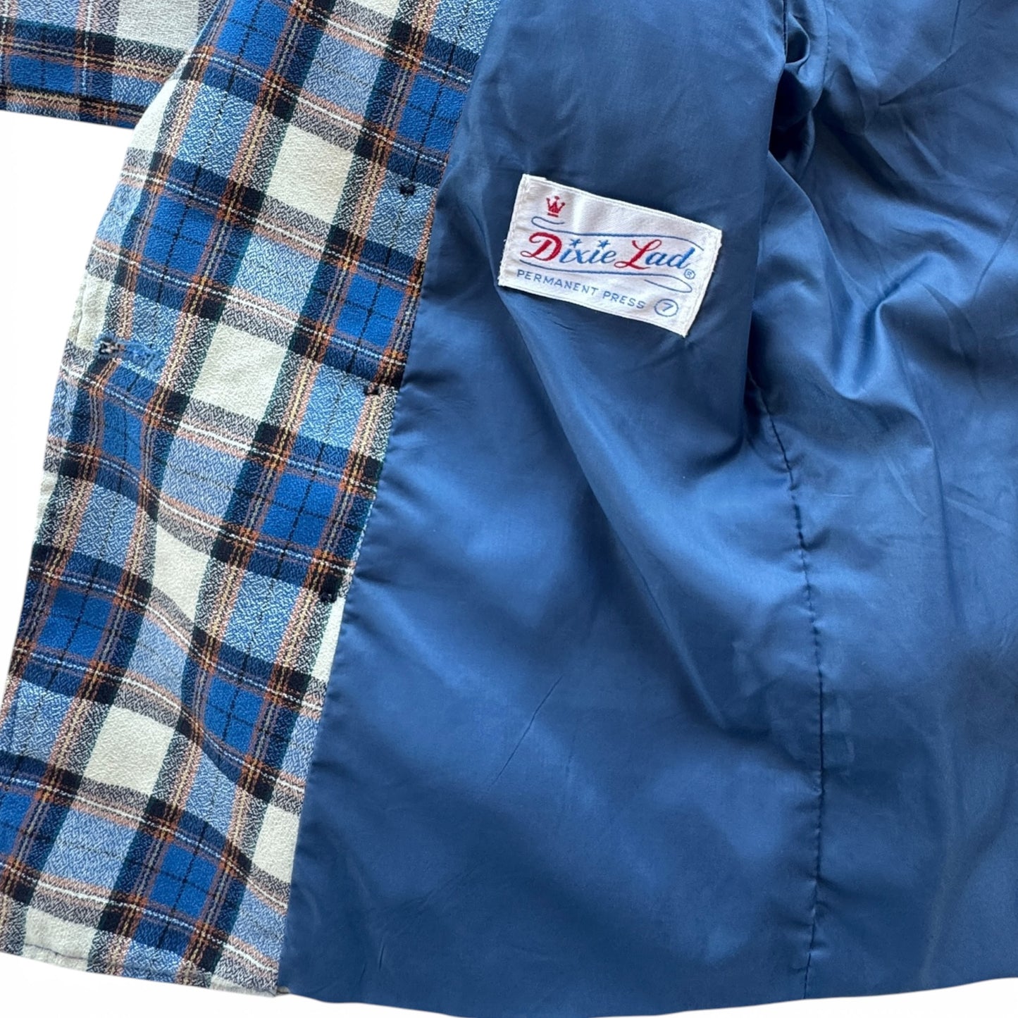 70s Dixie Lad Plaid Double Breasted Kids Blazer