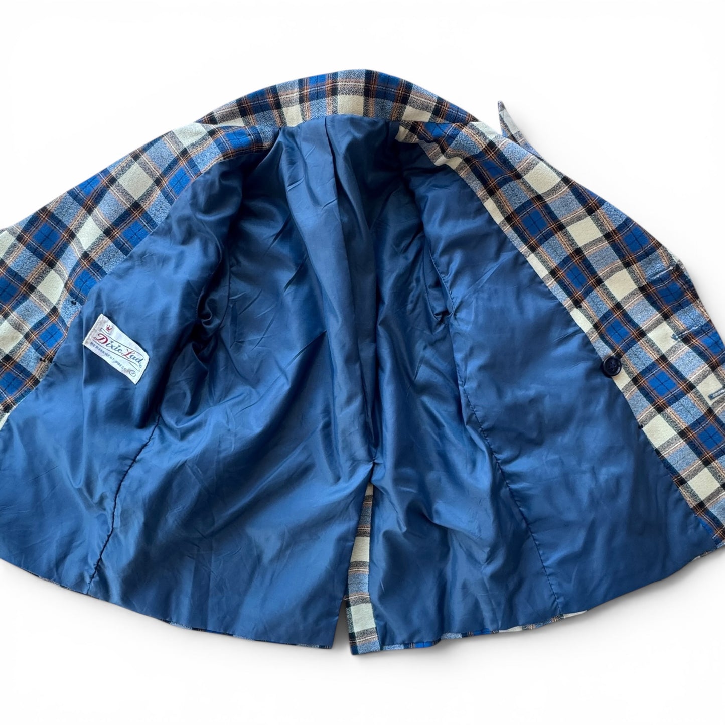 70s Dixie Lad Plaid Double Breasted Kids Blazer