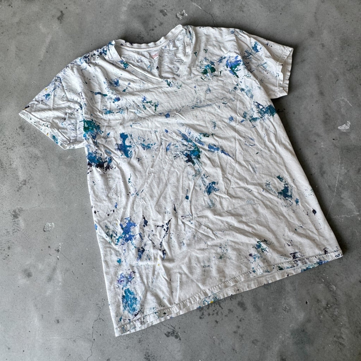 Custom paint-splattered black sweatpants