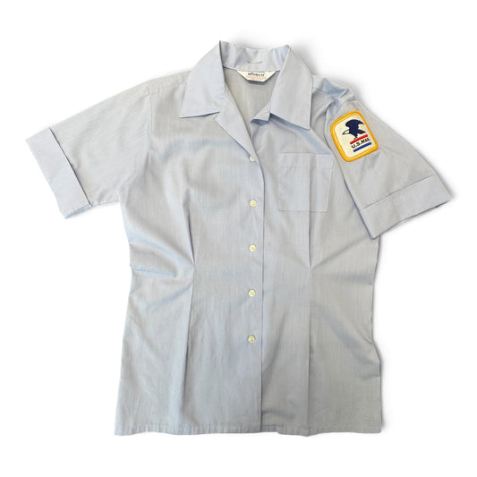 Elbeco USPS Postal Uniform Shirt Eagle Patch Light Blue
