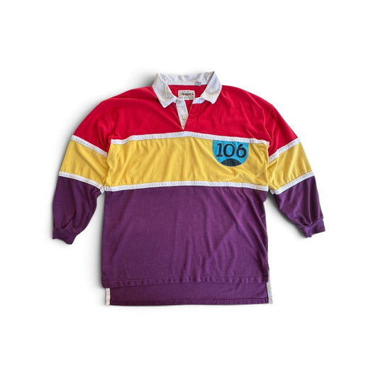 1980s Robert Bruce Rugby Polo Colorblock 106 Patch 1X